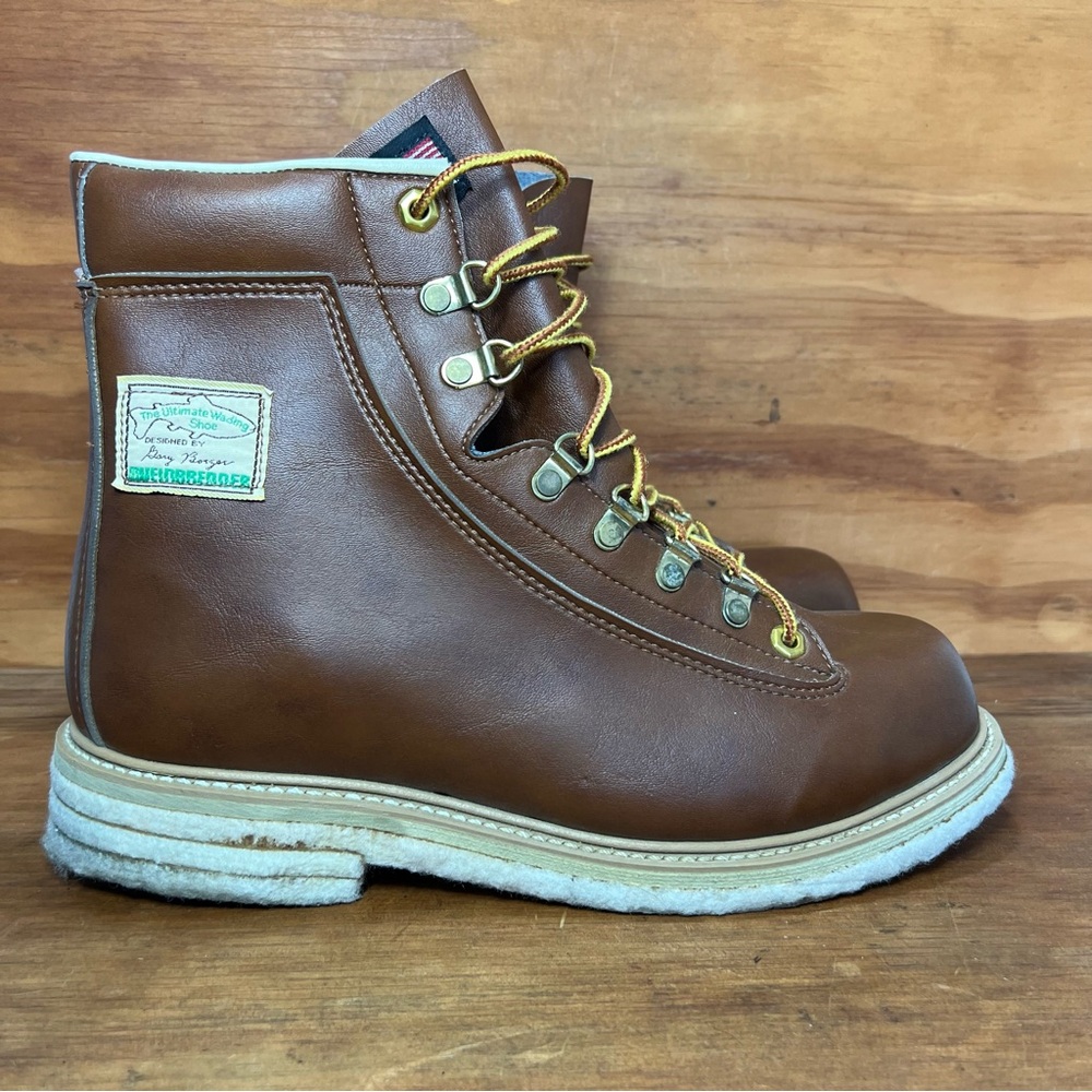Vtg Weinbrenner Gary Borger The Ultimate Wading Shoe Brown Fishing Boots…
